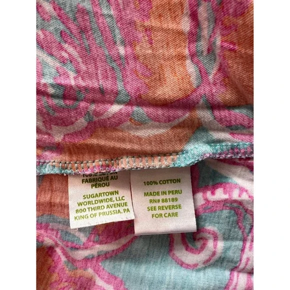 Lilly Pulitzer Girls Dress Size M (6-7) Colorful Floral Print Gold Button Detail - Picture 5 of 8